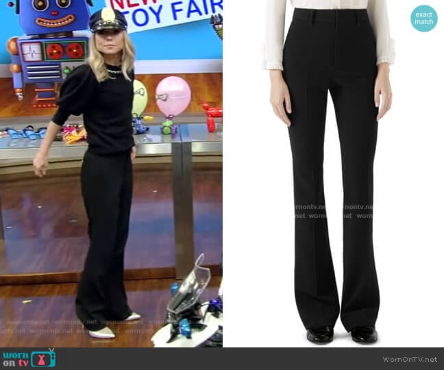 Stretch Cady Skinny Flare Pants by Gucci worn by Kelly Ripa on Live with Kelly and Mark