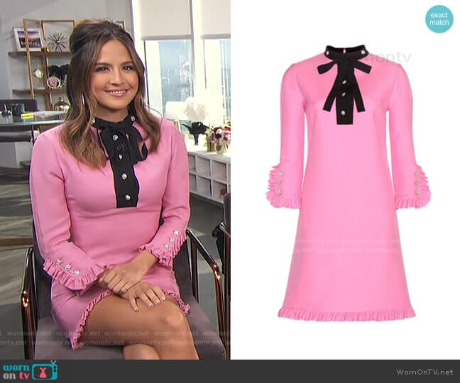 Embellished Wood Dress by Gucci worn by Erin Lim on E! News