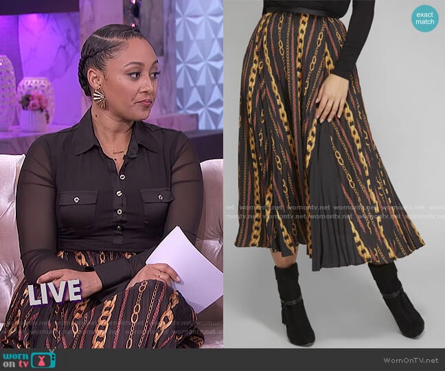 Chain Reaction Skirt by Guess worn by Tamera Mowry on The Real