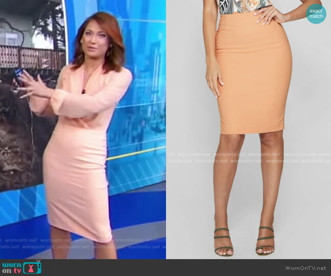 Sevil Pencil Skirt by Guess worn by Ginger Zee on Good Morning America