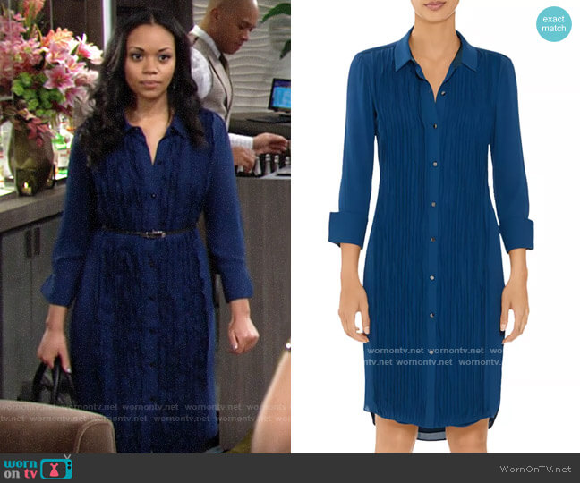 WornOnTV: Amanda’s blue ruffled front shirtdress on The Young and the ...