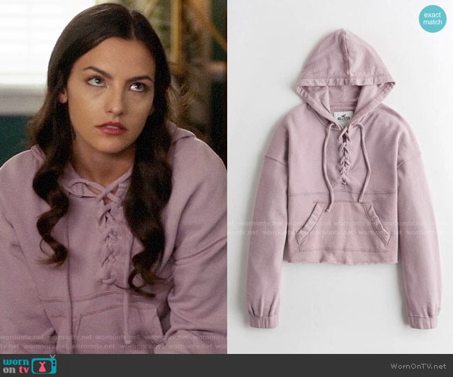 Hollister Lace Up French Terry Hoodie worn by Allegra Garcia (Kayla Compton) on The Flash