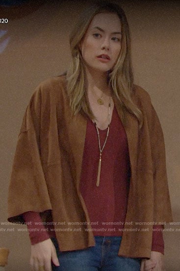 Hope’s suede kimono jacket on The Bold and the Beautiful