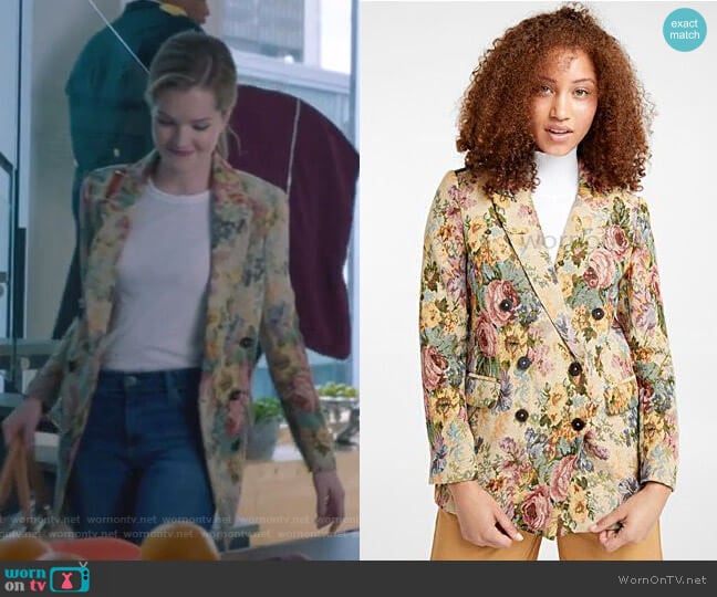 Tapestry Flower Woven Jacket by Icon worn by Sutton (Meghann Fahy) on The Bold Type