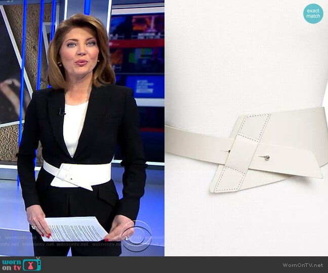 Tapered Leather Belt by Iro worn by Norah O'Donnell on CBS Evening News