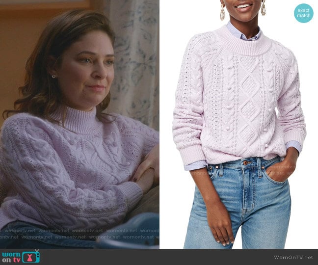 Azra Cable Knit Pullover by J. Crew worn by Taylor Rentzel (MacKenzie Meehan) on Bull