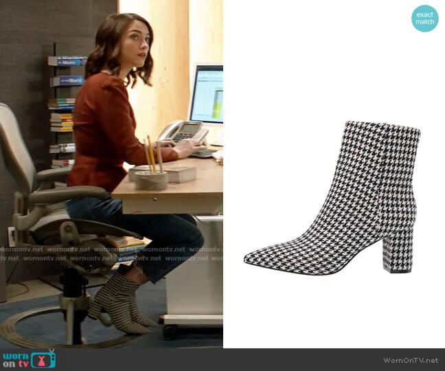 Cara’s houndstooth boots on God Friended Me