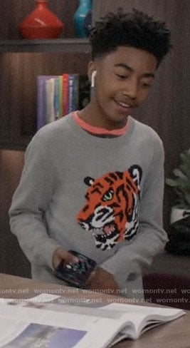 Sweater with tiger store face