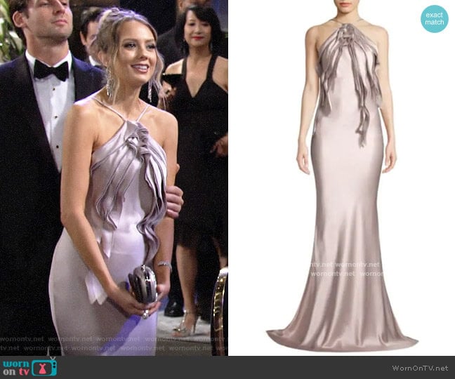 Jason Wu Collection Crepe Back Satin Gown worn by Abby Newman (Melissa Ordway) on The Young and the Restless