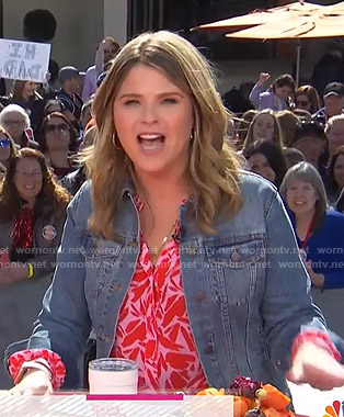 Jenna’s pink and red floral blouse on Today