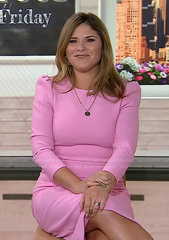 Jenna’s pink puff sleeve sheath dress on Today