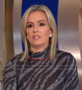 Jennifer Ashton’s grey zebra sweater on Good Morning America