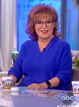 Joy's blue v-neck blouse on The View