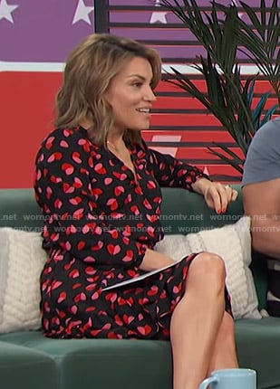 Kit's black floral wrap dress on Access Hollywood