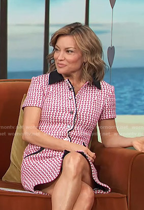 Kit’s red tweed shirtdress on Access Hollywood