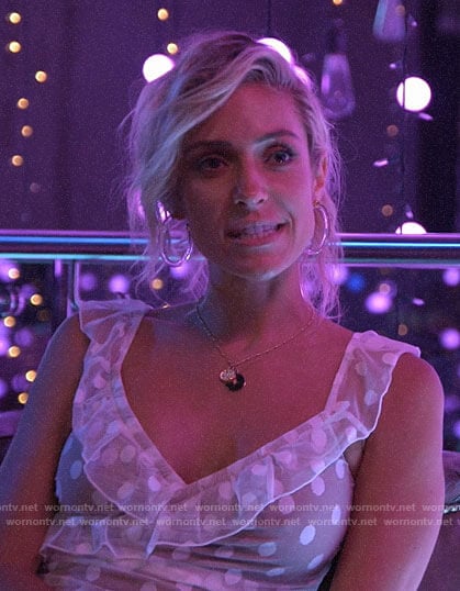 Kristin's white mesh polka dot dress on Very Cavallari