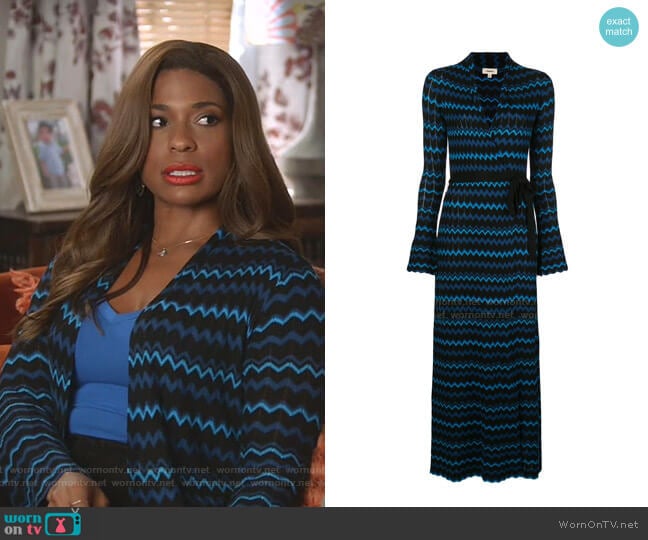 WornOnTV: Poppy’s blue zig-zag stripe cardigan on Single Parents ...