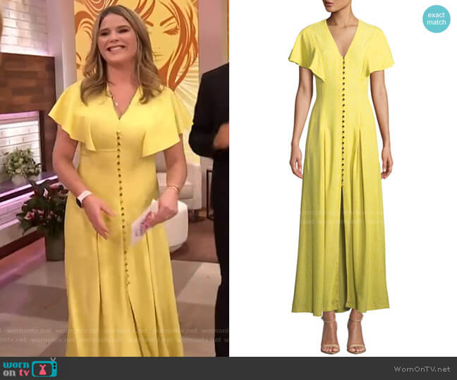 WornOnTV: Jenna’s yellow flutter sleeve maxi dress on Today | Jenna