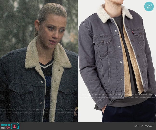 Levis Type III Sherpa Trucker Jacket worn by Betty Cooper (Lili Reinhart) on Riverdale