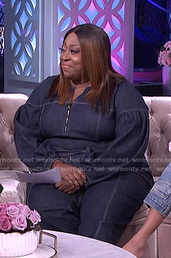 Loni’s denim jumpsuit on The Real