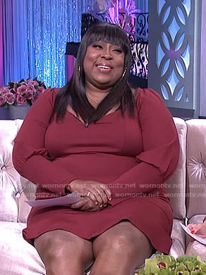 Loni’s red puff sleeve dress on The Real