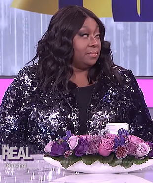 Loni's silver sequin blazer on The Real