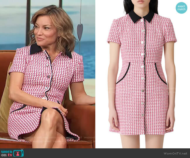 Renatya Tweed Minidress by Maje worn by Kit Hoover on Access Hollywood