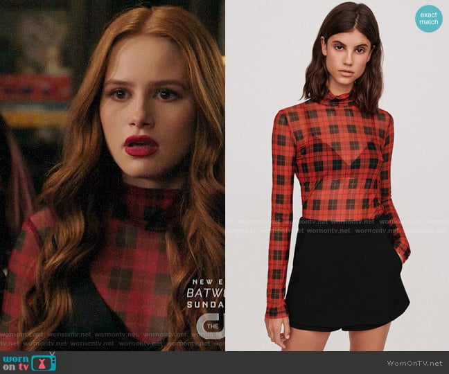 Maje Thomas Turtleneck worn by Cheryl Blossom (Madelaine Petsch) on Riverdale