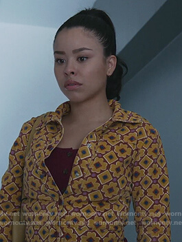 Mariana's floral corduroy jacket on Good Trouble