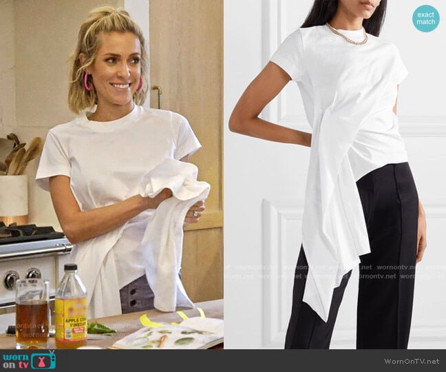 Marques Almeida Draped cotton-jersey T-shirt worn by Kristin Cavallari on Very Cavallari