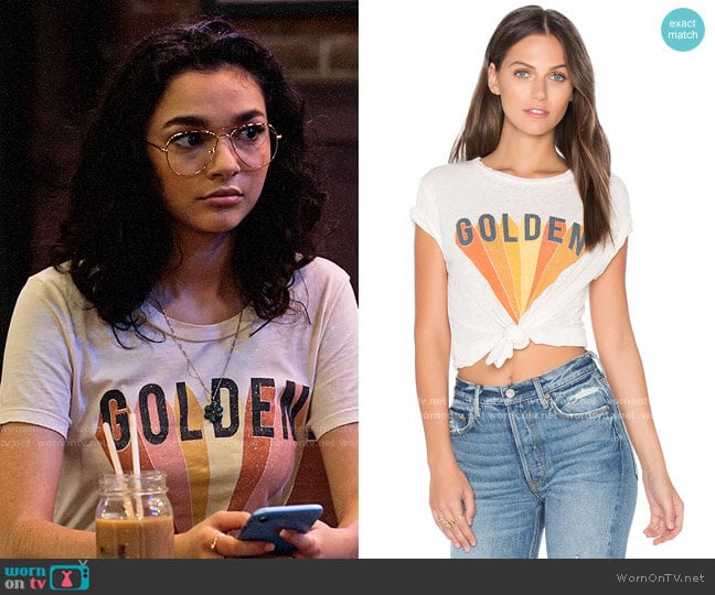 Mate the Label Golden Beau Tee worn by Ashley Garcia (Paulina Chávez) on The Expanding Universe of Ashley Garcia