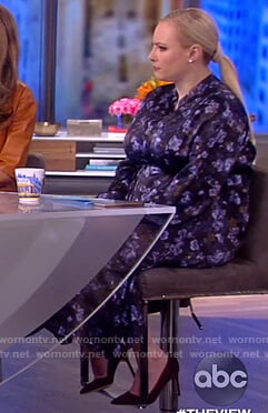 Meghan’s blue floral satin dress on The View