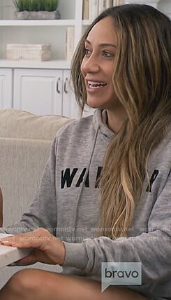 Melissa's gray Warrior hoodie on The Real Housewives of New Jersey