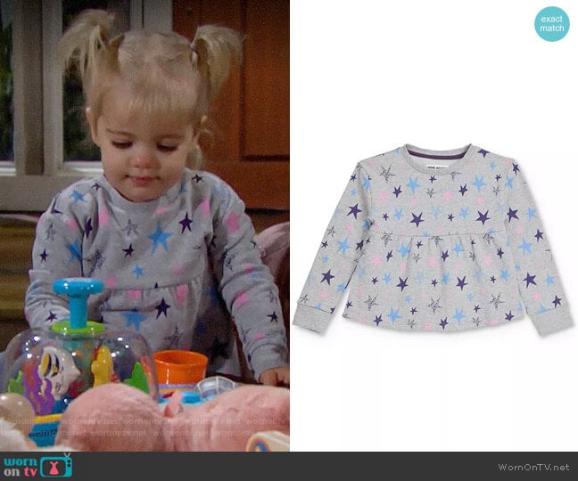 Mini Series Alicia Star Print Empire-Waist Sweatshirt worn by Kelly on The Bold and the Beautiful