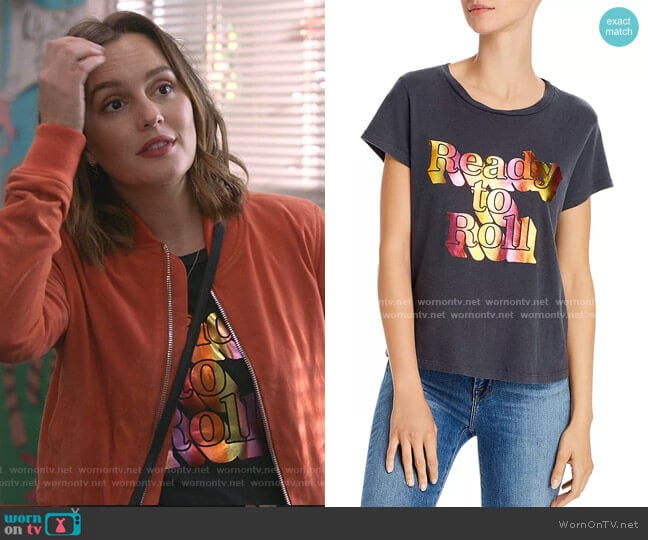 The Boxy Goodie Goodie Foil Graphic Tee by Mother worn by Angie (Leighton Meester) on Single Parents