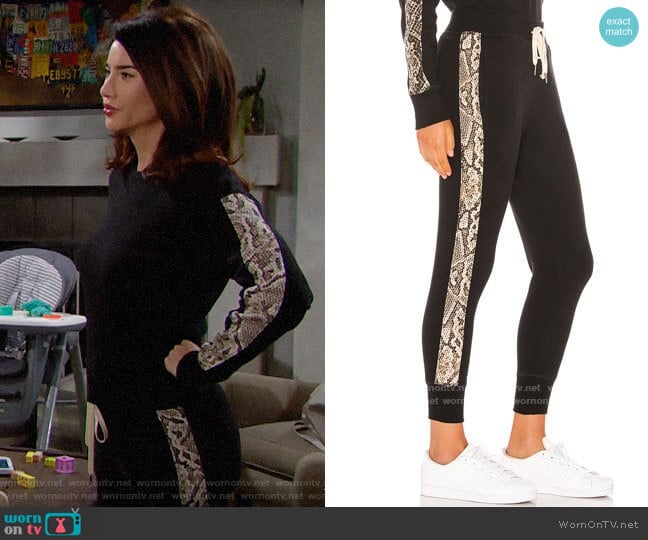 n:Philanthropy Barkley Joggers in Sand Python worn by Steffy Forrester (Jacqueline MacInnes Wood) on The Bold and the Beautiful