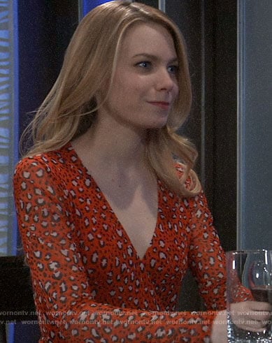 Nelle’s red leopard print dress on General Hospital