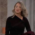 Nina’s black asymmetric neckline dress on General Hospital