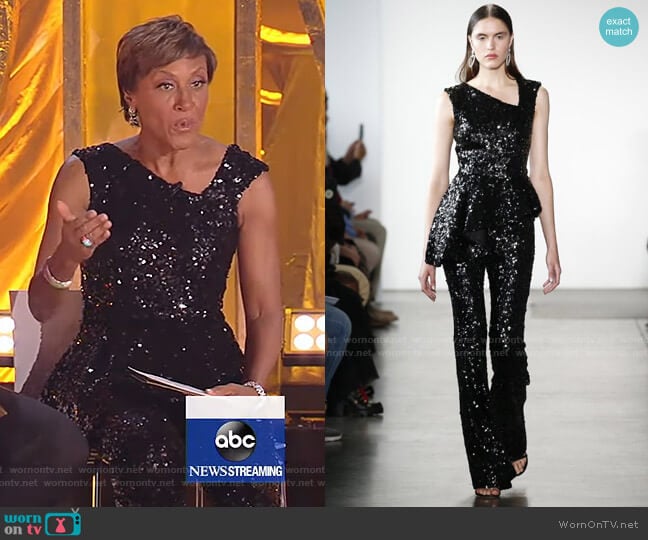 2020 Collection by Pamella Roland worn by Robin Roberts on Good Morning America