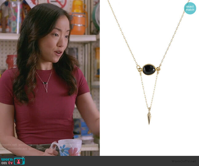 Onyx Point Necklace by Peggy Li worn by Janet (Andrea Bang) on Kims Convenience