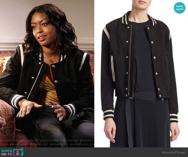 Rag & Bone Baela Varsity Jacket worn by Ali Finer (Javicia Leslie) on God Friended Me