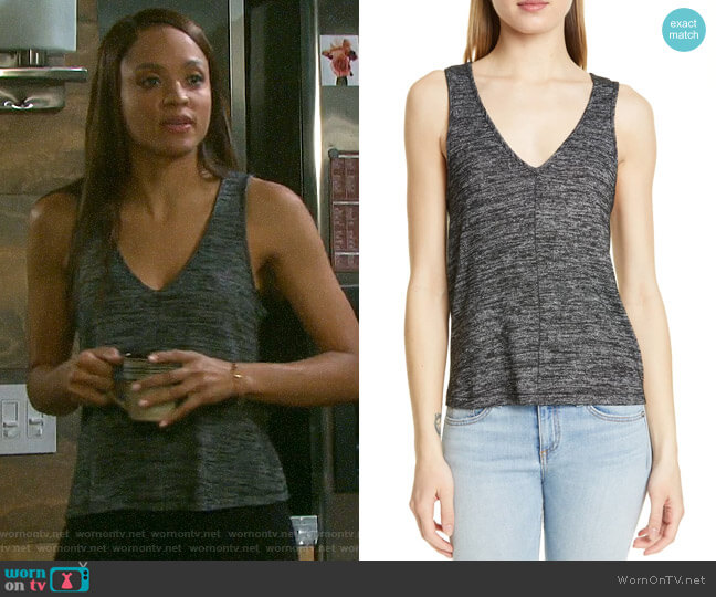 WornOnTV: Lani’s grey marled v-neck tank top on Days of our Lives | Sal ...