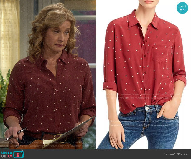 Rails Kate Star Print Silk Shirt worn by Vanessa Baxter (Nancy Travis) on Last Man Standing