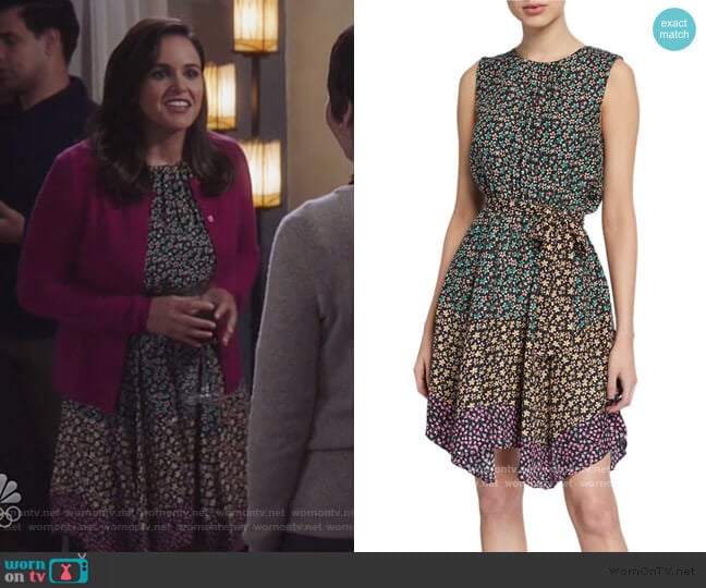 Louisa Mix Floral Silk Dress by Rebecca Taylor worn by Amy Santiago (Melissa Fumero) on Brooklyn Nine-Nine