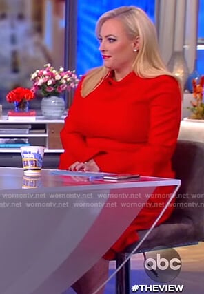 Meghan’s red bell sleeve flare dress on The View