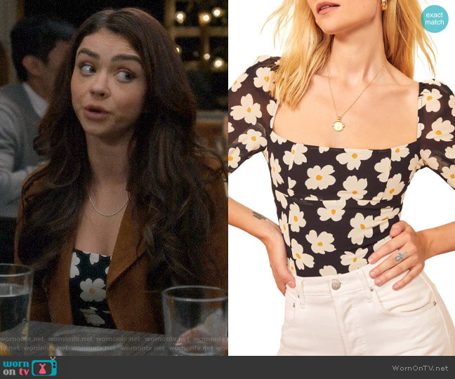 Reformation Georgia Top in Gemma worn by Haley Dunphy (Sarah Hyland) on Modern Family