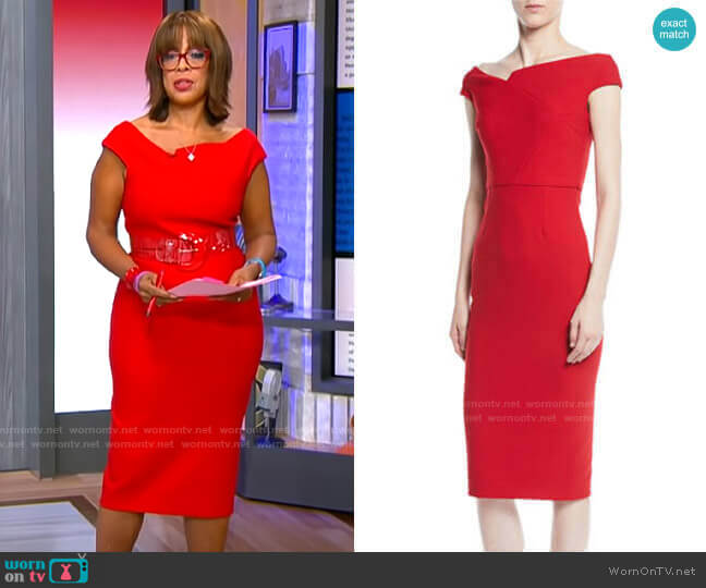 WornOnTV: Gayle’s red asymmetric neckline dress on CBS Mornings | Gayle ...