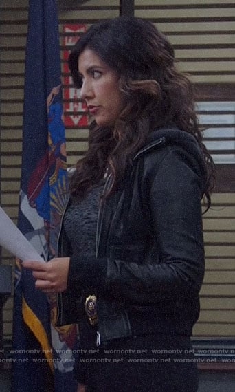 Rosa’s hooded leather jacket on Brooklyn Nine-Nine