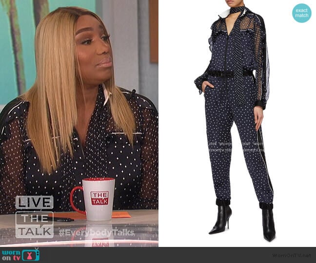 Polka Dot Print Jumpsuit by Sacai worn by Nene Leakes on The Talk