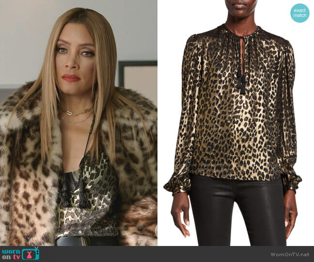 WornOnTV: Dominique’s leopard print blouse and coat on Dynasty ...